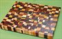 Board #931 Chaotic / Eclectic Hardwood End Grain Cutting Board 15+ x 12 x 1 1/2 - $89.99